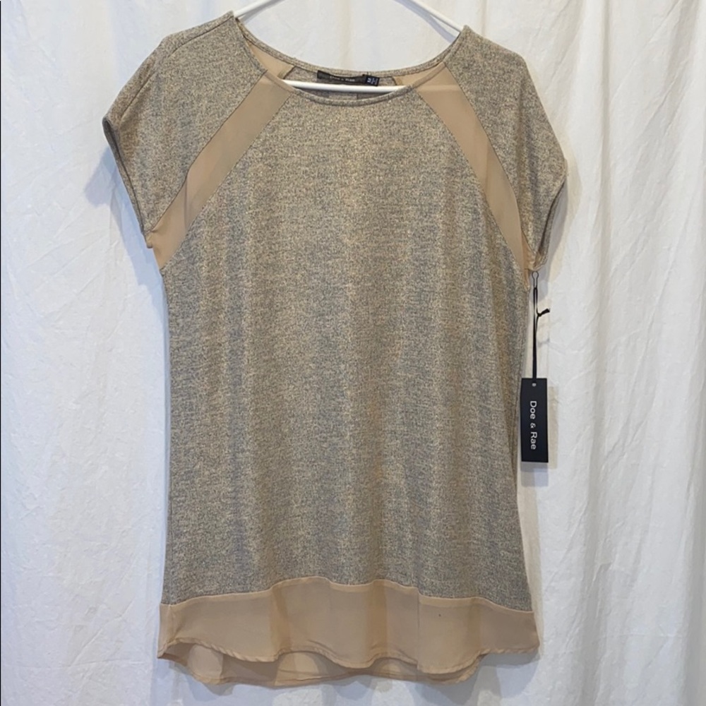 NWT Tan Sparkle Top